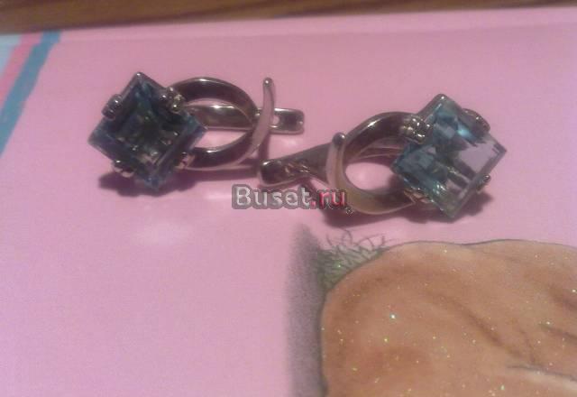 Серьги с настоящим топазом Москва