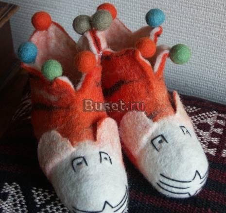 Войлочные тапочки-зверюшки, 15 см Москва