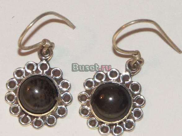 Серьги серебр.с черн.ониксом. Новые,отл. подарок Москва