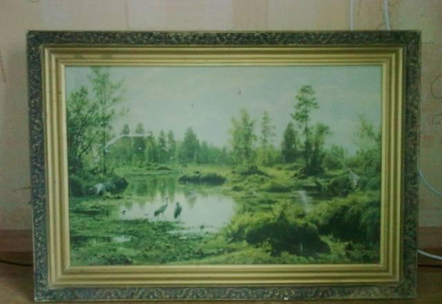 РепродукцияИ,Шишкин"Журавли,Болото"вХорошейРаме Москва