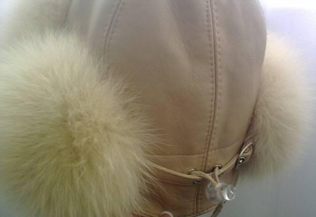 Шапка-ушанка кожа, мех Москва