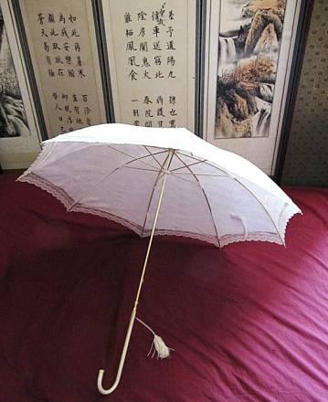 Летний зонт-трость из белого кружева Москва