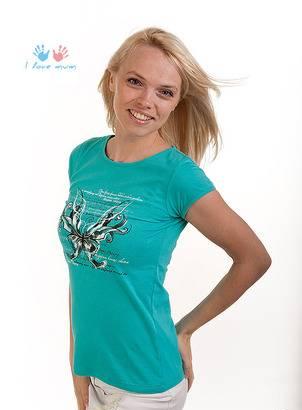 Футболка бирюзовая "Эффект бабочки"I Love mum Москва