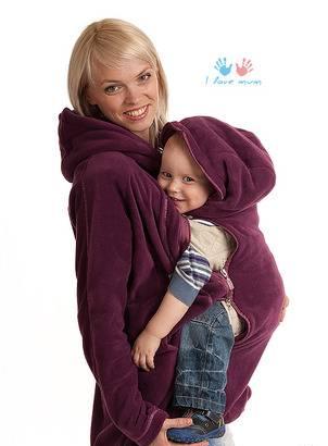 Лиловая флисовая слингокуртка I Love mum Москва