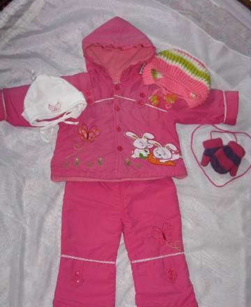 Комплект весна-осень на флисе+2 шапочки+варьки Москва