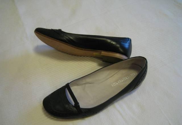 Туфли-балетки черные,Trussardi,Италия,кожа,37-37,5 Москва