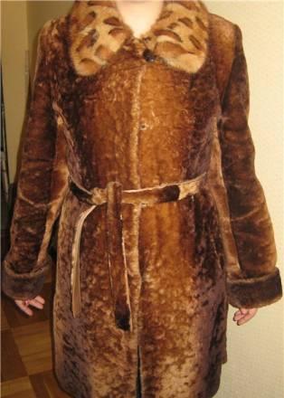 Шуба из овчины с норковым воротником Москва