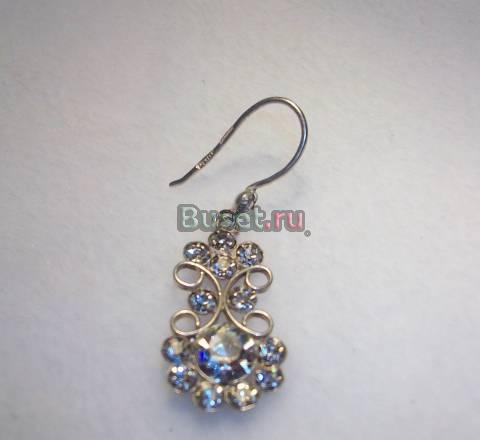 Серьга 1 шт. серебро 875 пр старинная Санкт-Петербург