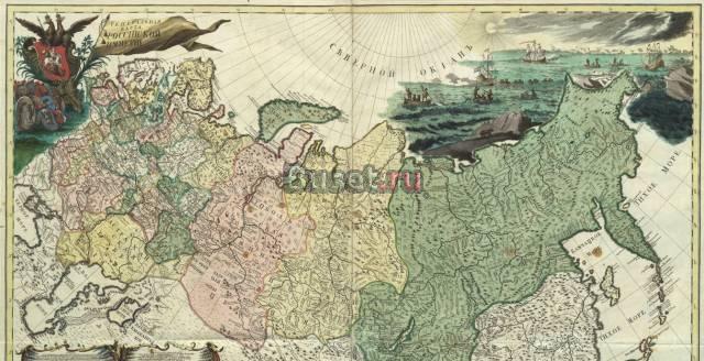 Постер  генеральная карта россии 1745 г Санкт-Петербург