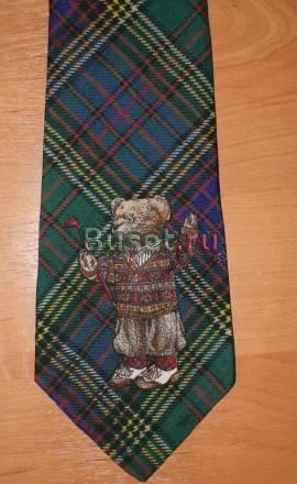 Шелковый галстук Ralph Lauren - медведь - США Москва