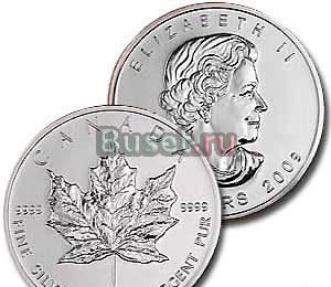 15) 2009 - 1 Oz .9999 Pure Silver Maple Leaf 5 Москва