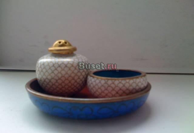 Клуазоне. Солонка.розетка.Блюдце. китай 20гг Москва