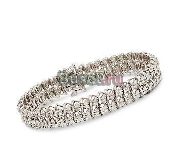 Серебряный браслет-бриллианты 4 карата Москва