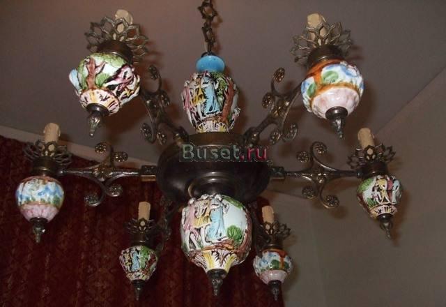 Люстра  Capodimonte (голубая) 6 свечек Москва