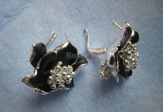 Новые серьги Розы с кристаллами Сваровски Москва