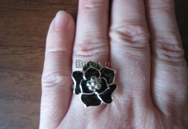 Новое колечко Черная роза из серебра Москва