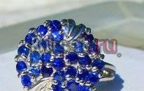 Колечко с натур. сапфирами, серебро Москва