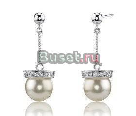 Серебряные серьги с жемчугом Москва