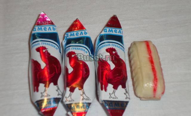 Карамель с сухой начинкой и леденцовая Целина
