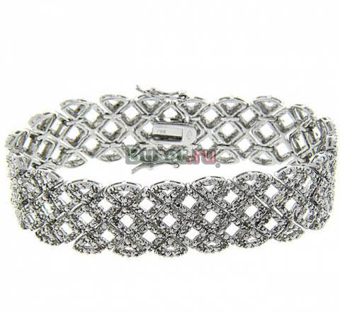 Серебряный браслет-бриллианты 2 карата Москва