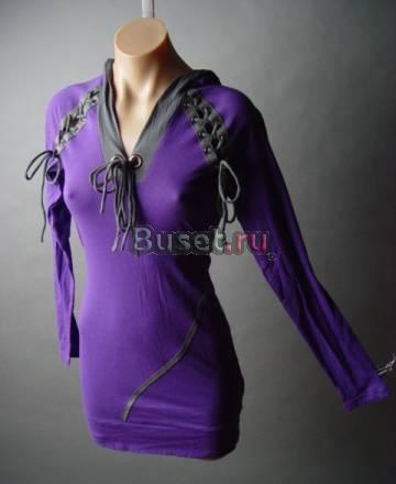 Фиолетовая туника (корсет. шнуровка,капюшон) XS 40 Москва