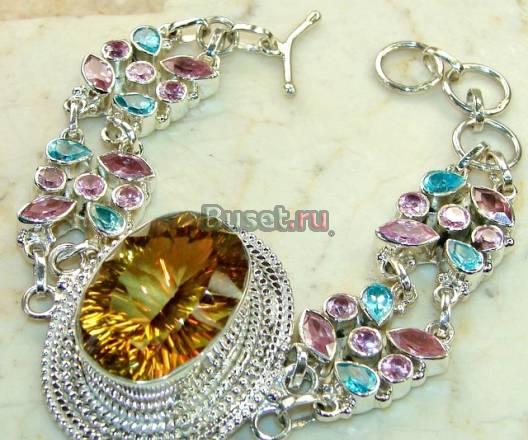 53 карата золотой мистик топаз, серебро 48гр Москва