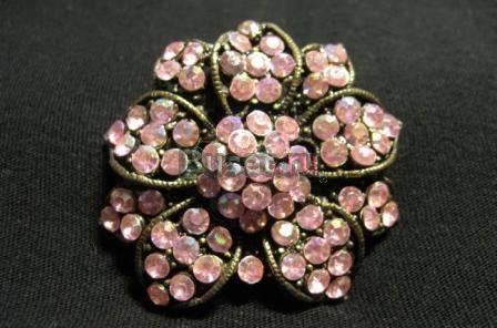 Брошь розовая - бижутерия Москва