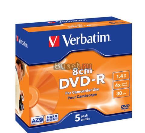 Мини DVD-R 8cm 1.4Gb 4x Jewel Verbatim 43510 1шт Москва
