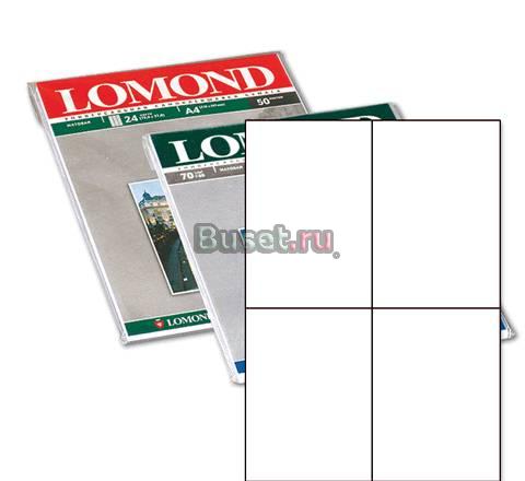2100025 Наклейки Lomond A44,105x148mm, 50 листов Москва