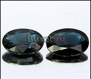 Пара тёмно синих сапфиров овал VVS 6,04кар. Бирма Камышлов