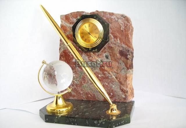 Набор письменный из креноида и змеевика Москва