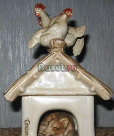 Шкатулка фарфоровая "Собачья будка". Дулево. 1956 Москва