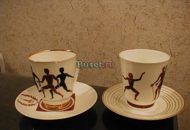 Фарфоровая чашка с блюдцем лфз - костяной фарфор Москва