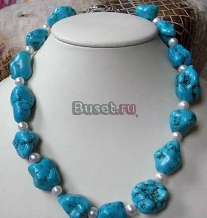 ***Необработанная КРУПНАЯ БИРЮЗА с жемчугом*** Москва