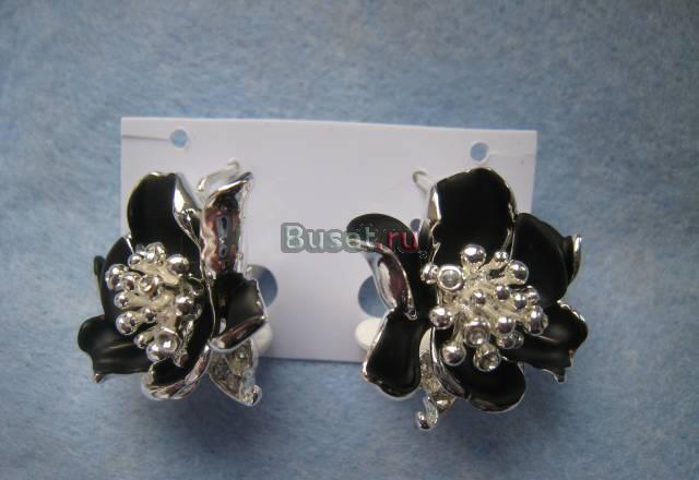Новые серьги Розы с кристаллами Сваровски Москва