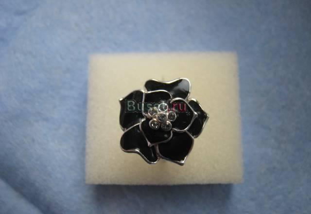 Новое колечко Черная роза из серебра Москва
