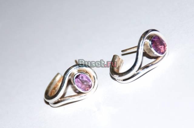 Серьги с аметистом Москва
