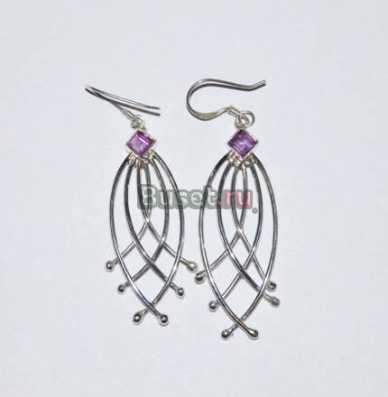 Серьги с аметистом Москва