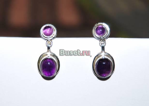 Серьги с аметистом Москва