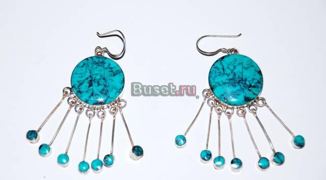 Серьги бирюза Москва
