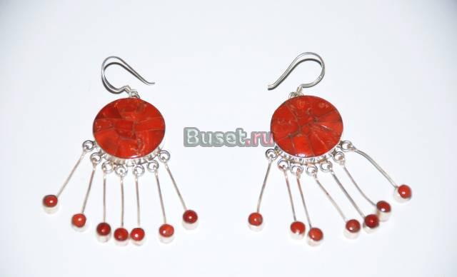 Серьги коралл Москва