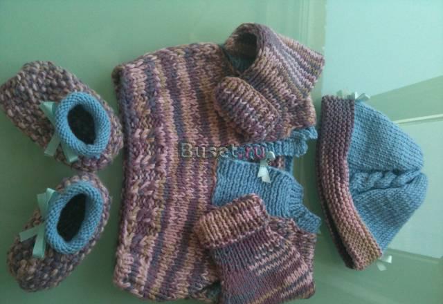 Эксклюзивный Вязаный комплект для малыша Москва