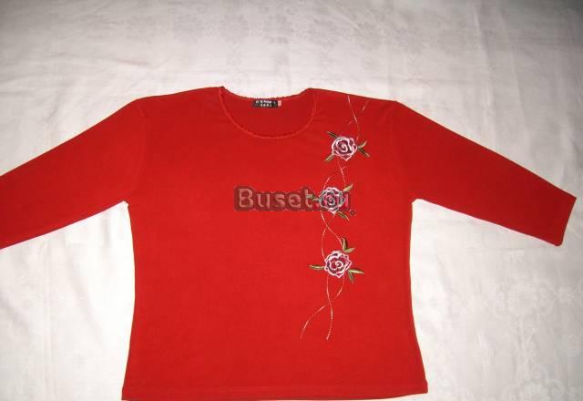 Кофточка - блузка с розочками, трикотаж, 52-54 Санкт-Петербург