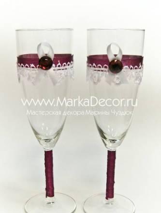 Свадебные бокалы с декором ручной работы Санкт-Петербург