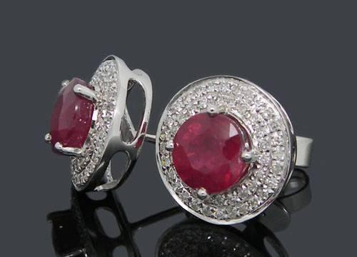 Серьги с рубинами и бриллиантами Москва