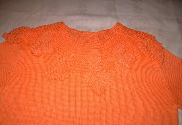 Ажурный вязанный джемпер с красивым воротом 50 р Санкт-Петербург