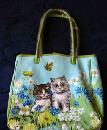 Сумка женская, летняя, с котятами, новая Москва