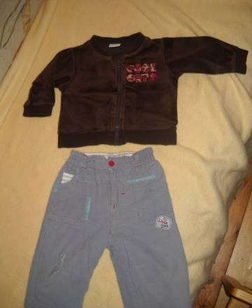 Велюровая кофточка и вельветовые брючки, р.68 Санкт-Петербург