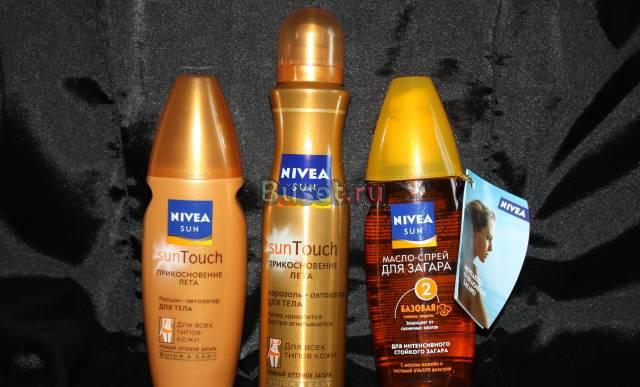 Автозагар nivea Sun touch лосьон, аэрозоль, масло Москва