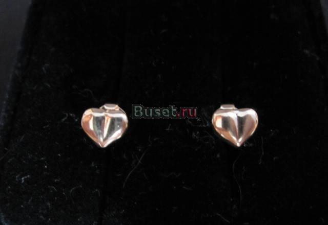 Золотые серьги " Сердце " Санкт-Петербург
